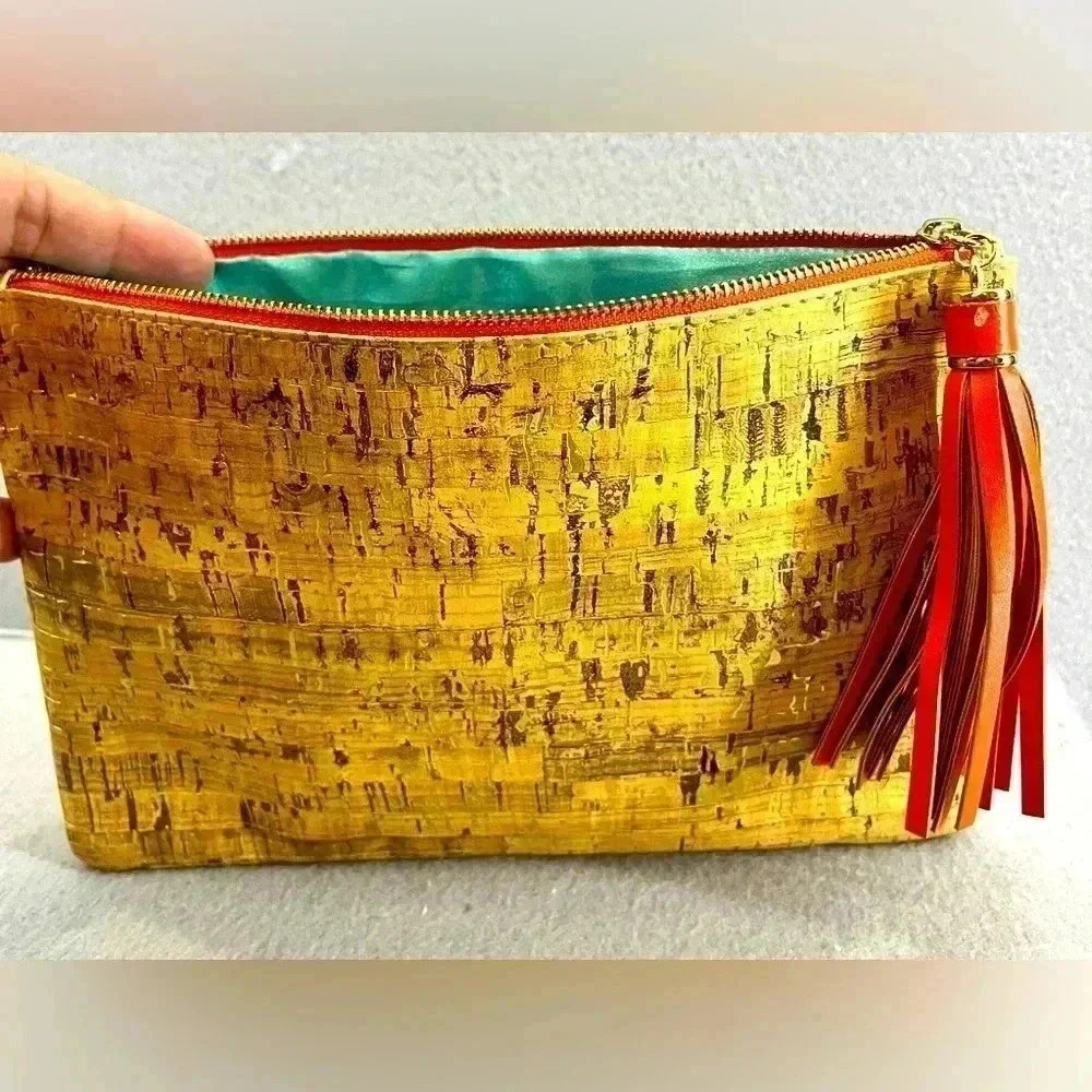 Mary Kay Cork Paradise Calling Zippered Tassel Makeup Bag